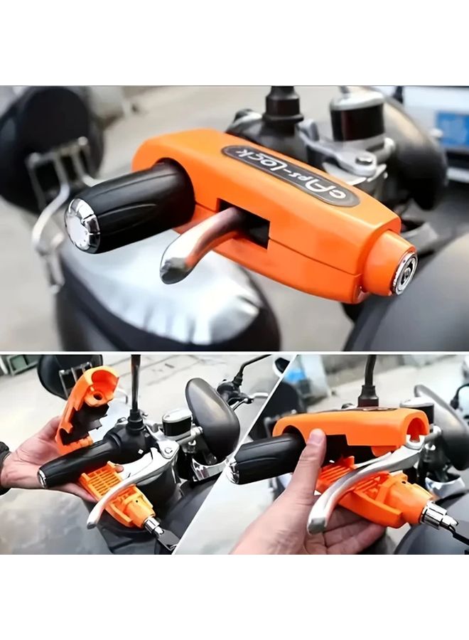 Orange Universal Electric Bike Motorcycle Anti Theft Brake Accelerator Lock Key - Image 2